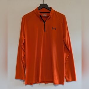 Under Armour Performance Shirt Top Loose Fit Heatgear Orange Large Unisex Great!